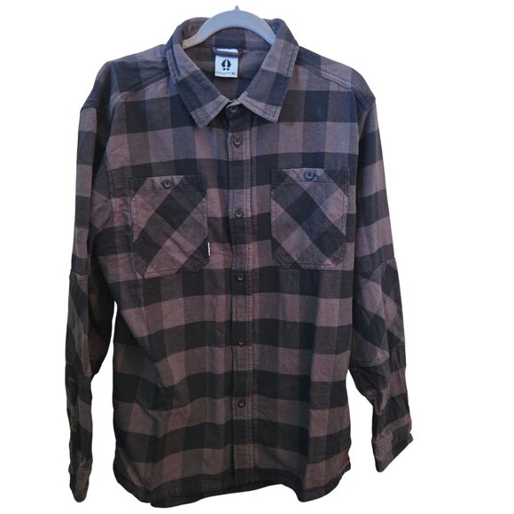 Beardedgoat Ozark Utility Flannel Shirt Plaid Dark Gray & Black Size XL - Picture 2 of 10